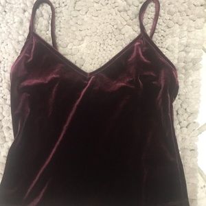 Maroon velvet crop top